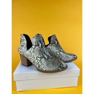 Blondo Neda Ankle Booties Womens 9M Snakeskin Leather Waterproof Heels B6689 NWT